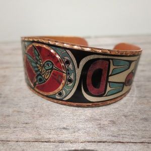 Handcrafted Copper Hummingbird Cuff Bracelet